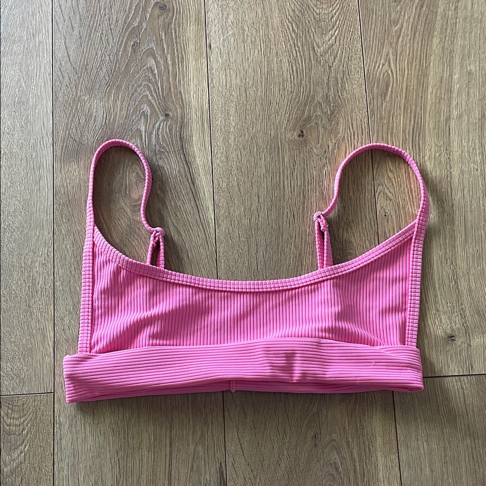 Frankie's Bikinis Pink Ribbed Top